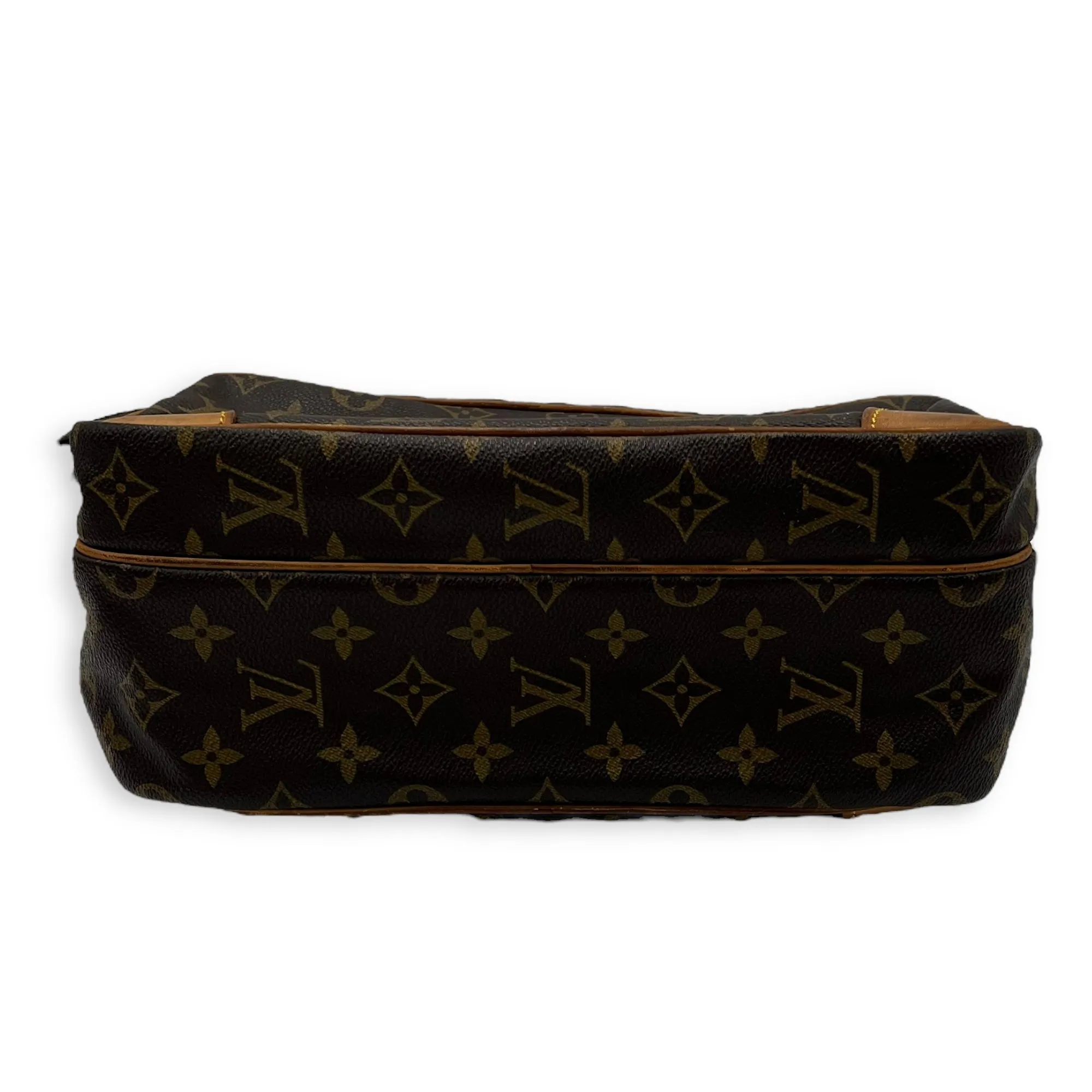 Nile Crossbody Bag Brown in Monogram Coated Canvas, Gold hardware