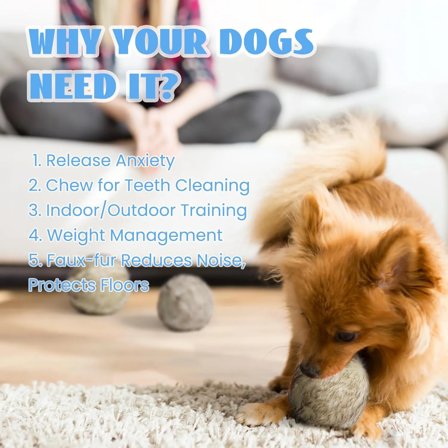 Nocciola Wobble Giggle Ball for Dogs, Interactive Dog Toys for Boredom, Squeaky Ball Dog Toys to Keep Them Busy, Pet Toys for Small Medium Large Dogs, Fun Giggle Sounds When Rolled or Shaken (S)