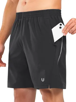 NORTHYARD Men's 7" Athletic Running Shorts with Zipper Pockets Quick Dry Lightweight Workout Gym Short