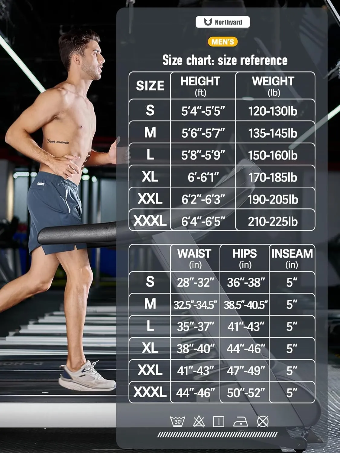 NORTHYARD Men's Running Athletic Shorts 5"/ 7"/ 9" Workout Gym Short Tennis Quick Dry Active Sport Hiking Basketball