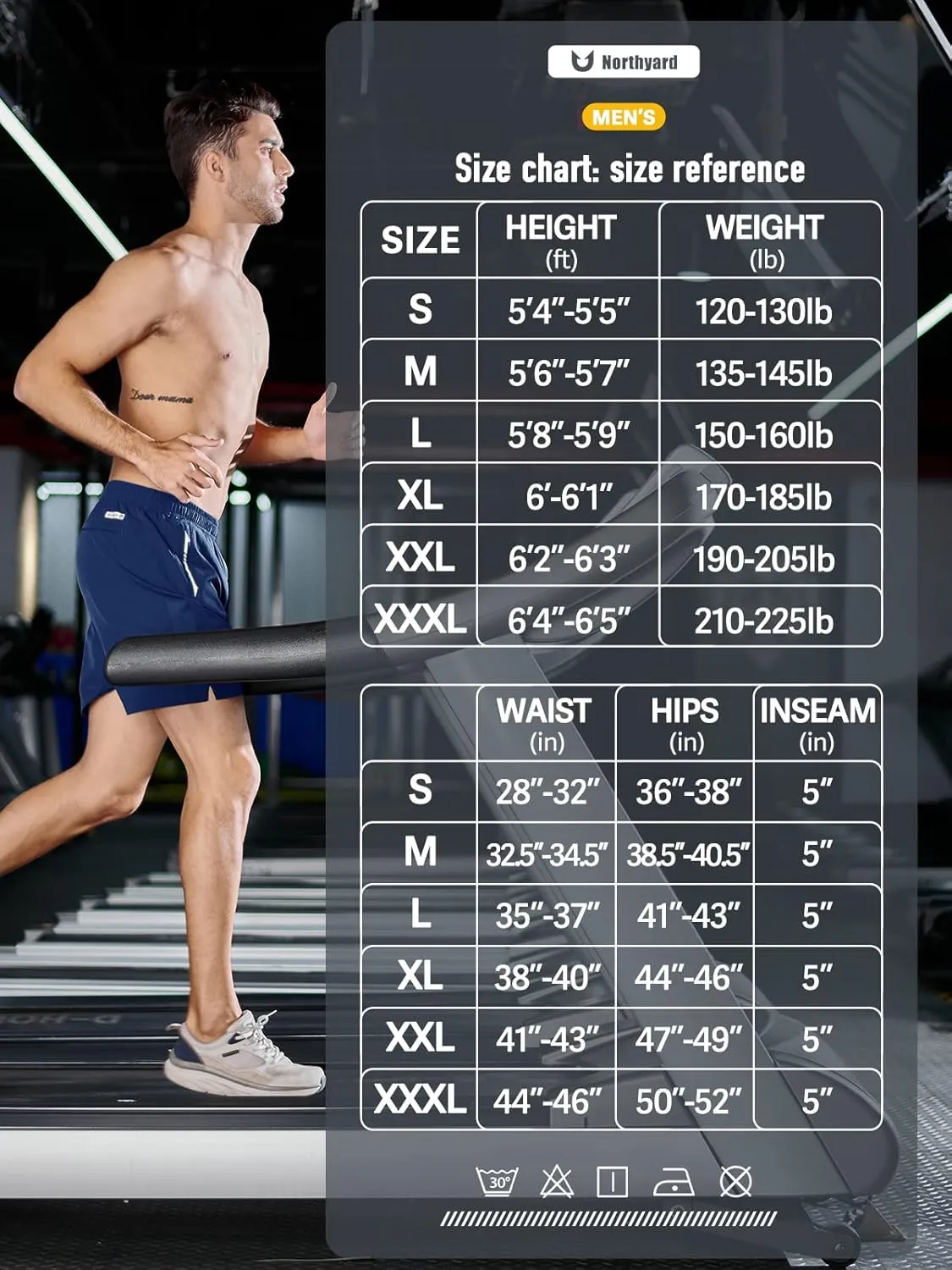 NORTHYARD Men's Running Athletic Shorts 5"/ 7"/ 9" Workout Gym Short Tennis Quick Dry Active Sport Hiking Basketball