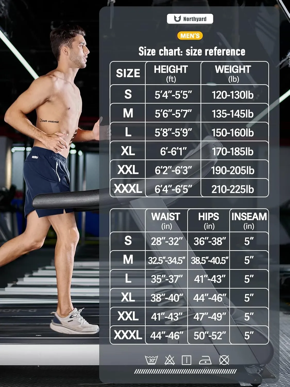 NORTHYARD Men's Running Athletic Shorts 5"/ 7"/ 9" Workout Gym Short Tennis Quick Dry Active Sport Hiking Basketball