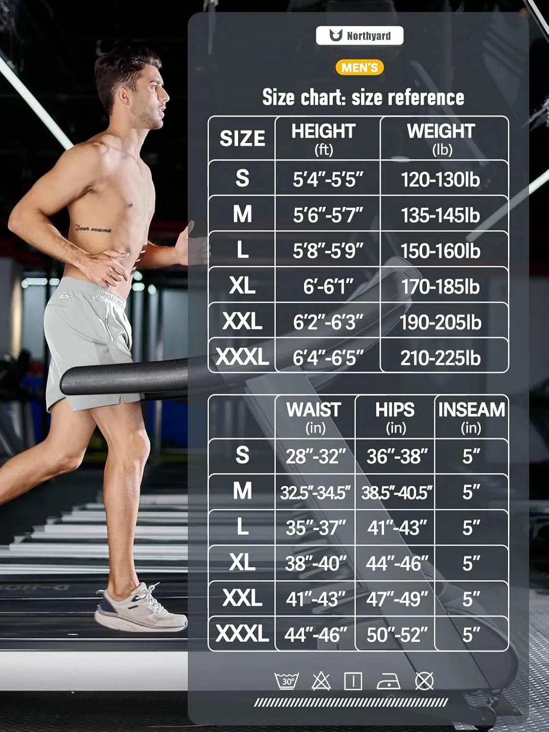 NORTHYARD Men's Running Athletic Shorts 5"/ 7"/ 9" Workout Gym Short Tennis Quick Dry Active Sport Hiking Basketball
