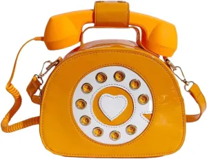 Novelty Call-shape Single Shoulder Bag Funny Crossbody Bag PU Leather Handbag and Purse