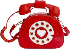 Novelty Call-shape Single Shoulder Bag Funny Crossbody Bag PU Leather Handbag and Purse