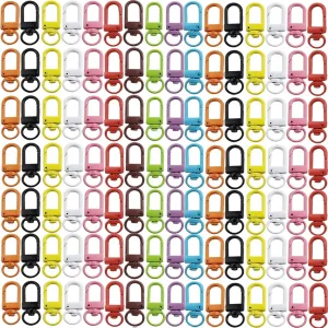 NSBELL 100PCS Lanyard Swivel Snap Hooks Heavy Duty Metal Lobster Claw Clasps for Backpack Charms, Zipper Pulls, Beads Projects, Colorful Little Clip