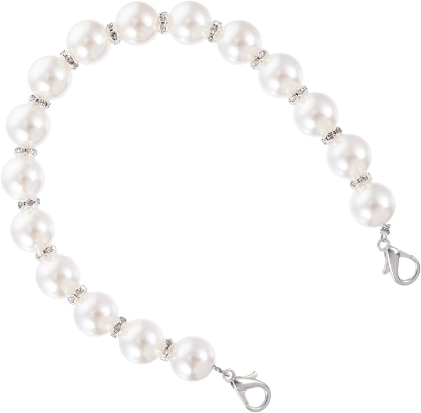 NUOBESTY Metal Chain Purse Chain Strap Pearl Chain for Handbag Long Pearl Strap Replacement for Old Handle Fashionable Accessory
