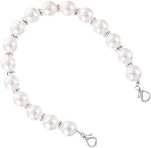NUOBESTY Metal Chain Purse Chain Strap Pearl Chain for Handbag Long Pearl Strap Replacement for Old Handle Fashionable Accessory
