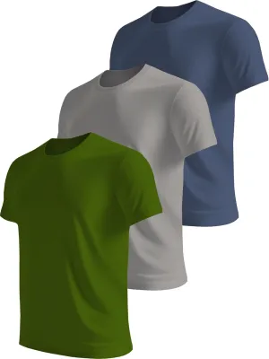 Nutria Mens Dry Fit Workout Shirts 3 Pack Short Sleeve Gym Athletic Running Tees Moisture Wicking Light Breathable Cool U18