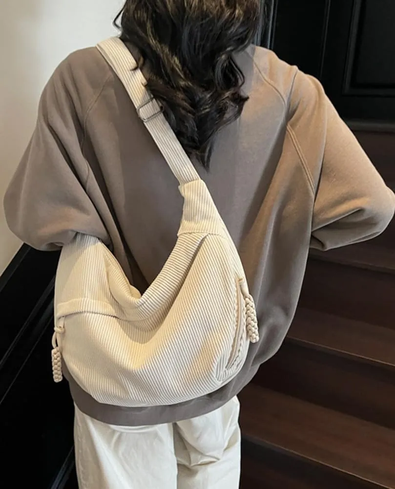 Nylon Crescent Crossbody Bag for Women Shoulder Tote Handbag Casual Sling Bag Dumpling Purse Bag for Outdoor Travel
