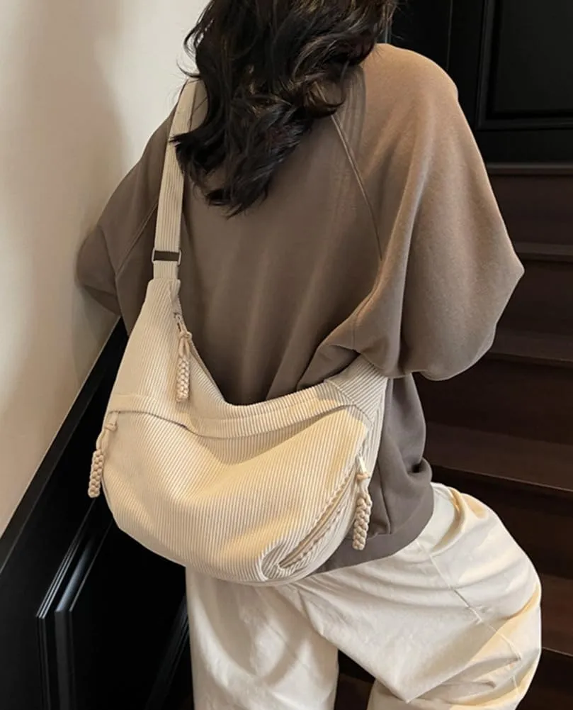 Nylon Crescent Crossbody Bag for Women Shoulder Tote Handbag Casual Sling Bag Dumpling Purse Bag for Outdoor Travel