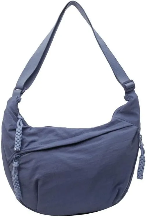 Nylon Crescent Crossbody Bag for Women Shoulder Tote Handbag Casual Sling Bag Dumpling Purse Bag for Outdoor Travel