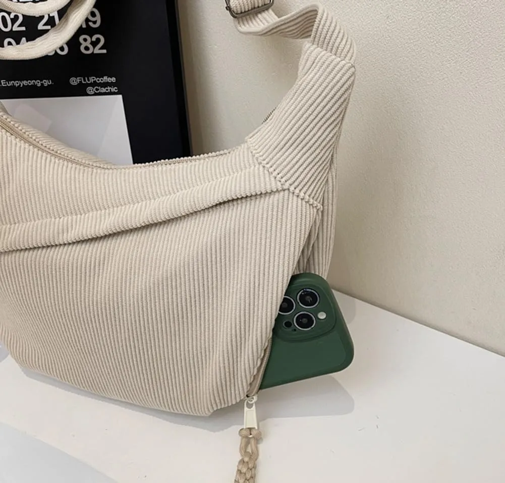 Nylon Crescent Crossbody Bag for Women Shoulder Tote Handbag Casual Sling Bag Dumpling Purse Bag for Outdoor Travel
