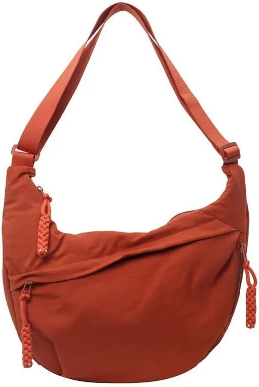 Nylon Crescent Crossbody Bag for Women Shoulder Tote Handbag Casual Sling Bag Dumpling Purse Bag for Outdoor Travel