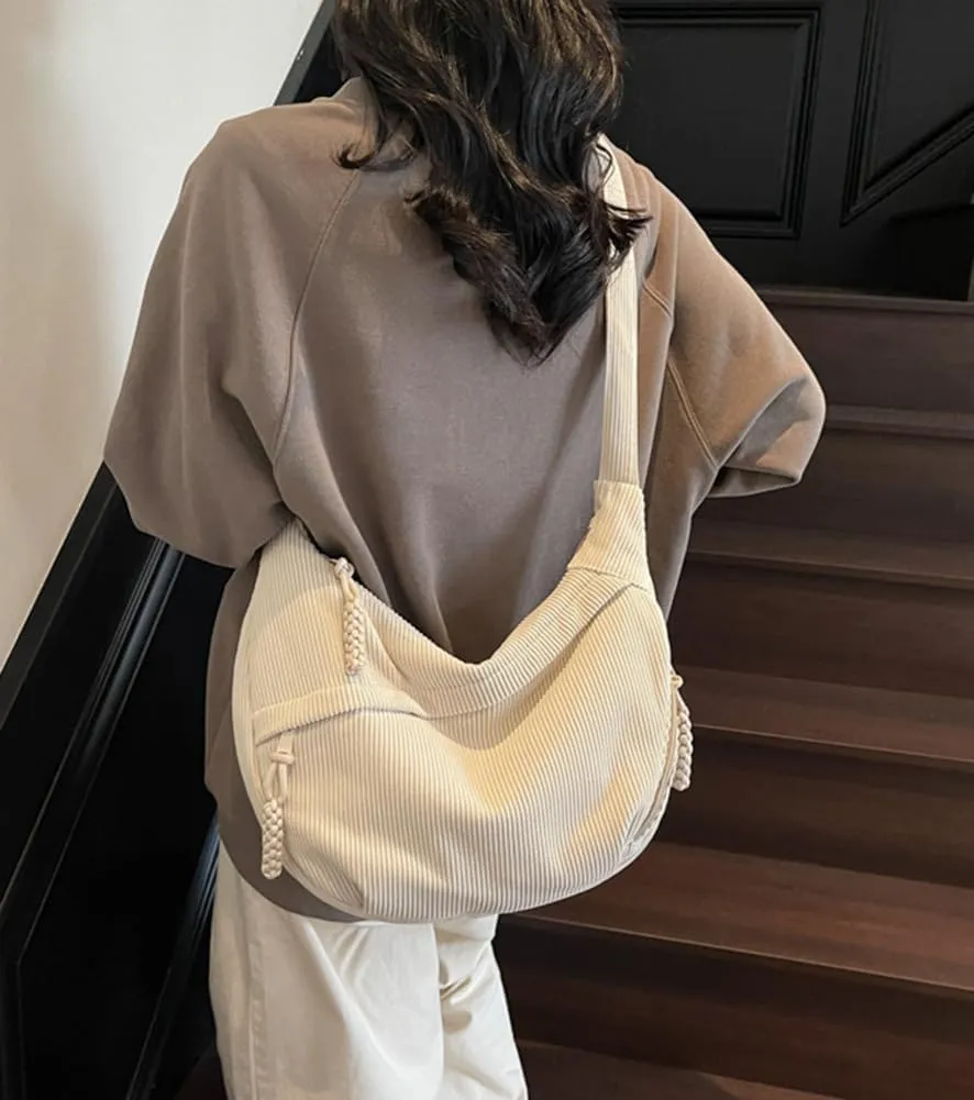Nylon Crescent Crossbody Bag for Women Shoulder Tote Handbag Casual Sling Bag Dumpling Purse Bag for Outdoor Travel