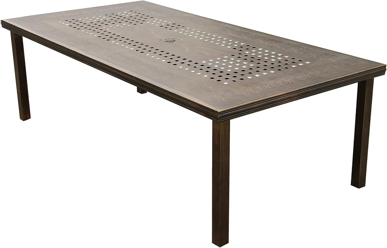 Oakland Living 1057-2777(8)-BZ Modern Outdoor Mesh Lattice Aluminum 95-in Bronze Large Rectangular Patio Eight Arm Chairs Dining Set