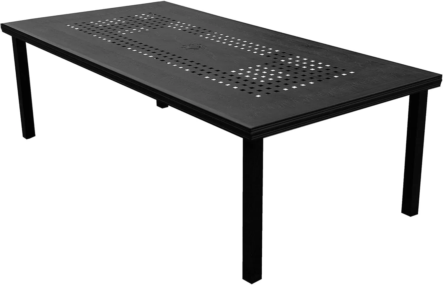 Oakland Living Modern Outdoor Mesh Lattice Aluminum 95-in Black Large Rectangular Patio Eight Arm Chairs Dining Set