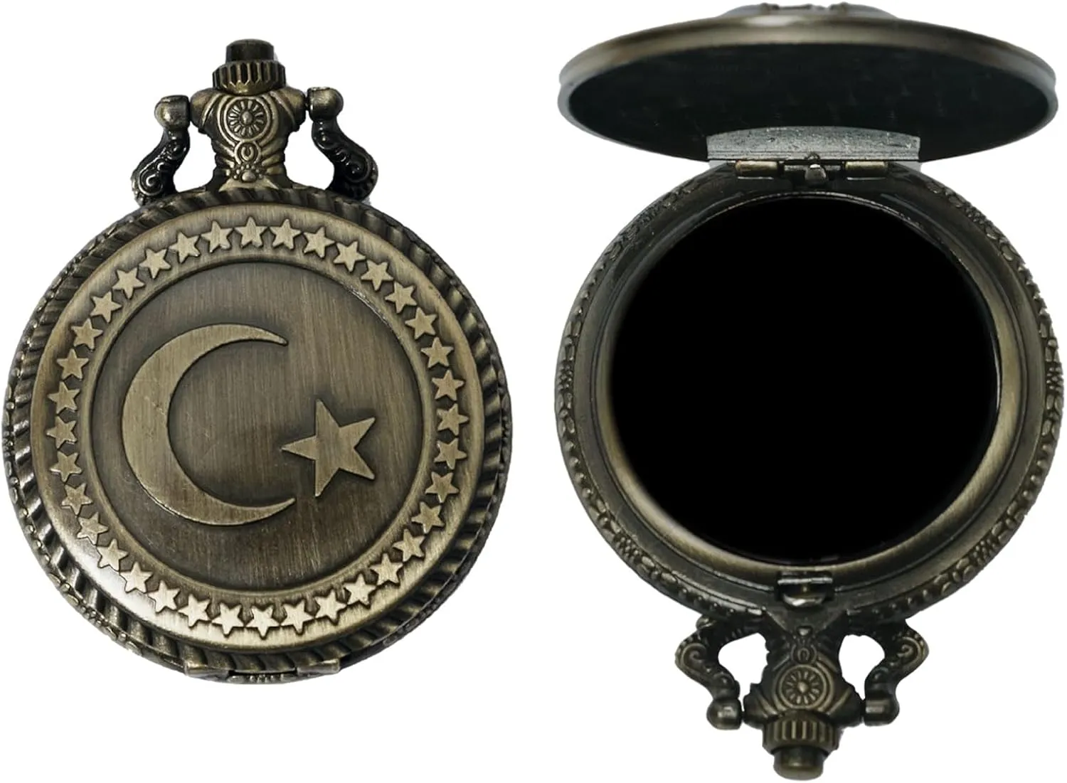 Obsidian Scrying Mirror, Natural Healing Crystal Obsidian Mirror with Bag, for Divination, Meditation, Healing, Feng Shui (Pocket Watch-4)