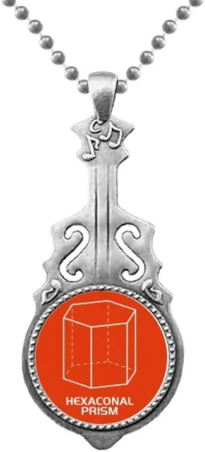OFFbb-USA Hexagonal Prism Mathematical Geometric Space Pendant Jewelry Music Guitar Torque Hangtag