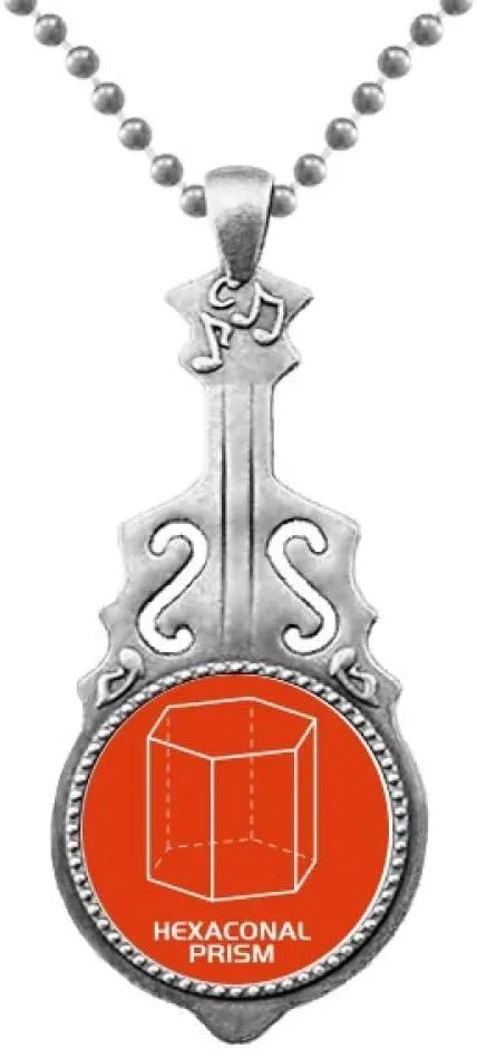 OFFbb-USA Hexagonal Prism Mathematical Geometric Space Pendant Jewelry Music Guitar Torque Hangtag