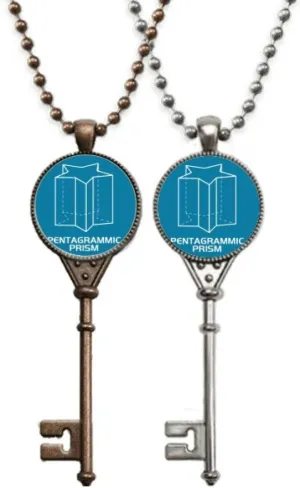 OFFbb-USA Mathematical Geometric Space Pantagrammic Prism Key Necklace Pendant Jewelry Couple Decoration
