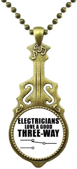 OFFbb-USA Personal Electric Switch Preferences Necklace Antique Guitar Jewelry Music Pendant