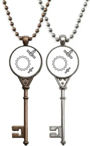 OFFbb-USA Solar Exploration Satellite Around Key Necklace Pendant Jewelry Couple Decoration