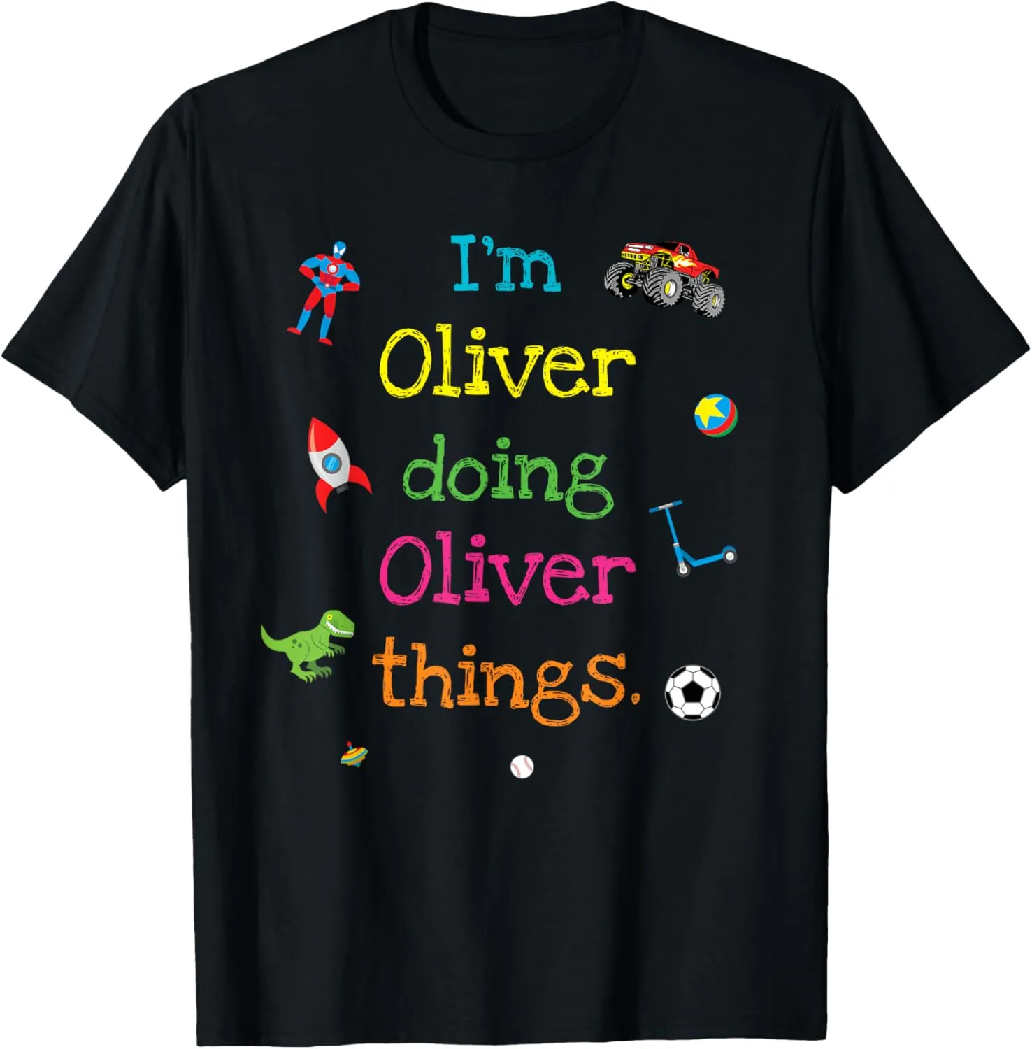 Oliver Cute Personalized Kid's Cartoon Gift Top For Boys T-Shirt