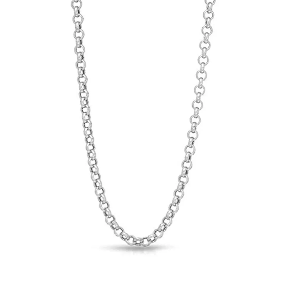 Omnia Sterling Silver Round Belcher Chain - 50cm