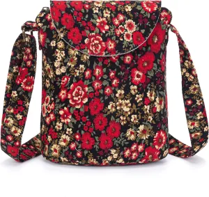OPQRSTU Women's Retro Small Size Canvas Shoulder Bag Hippie Boho Crossbody Handbag