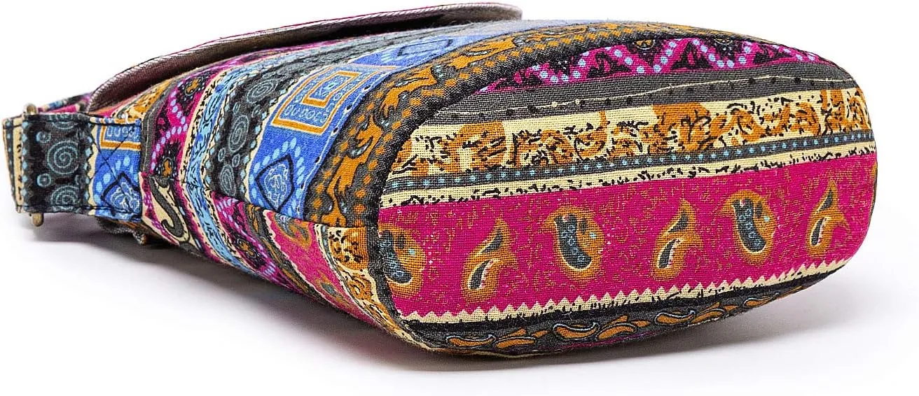 OPQRSTU Women's Retro Small Size Canvas Shoulder Bag Hippie Boho Crossbody Handbag
