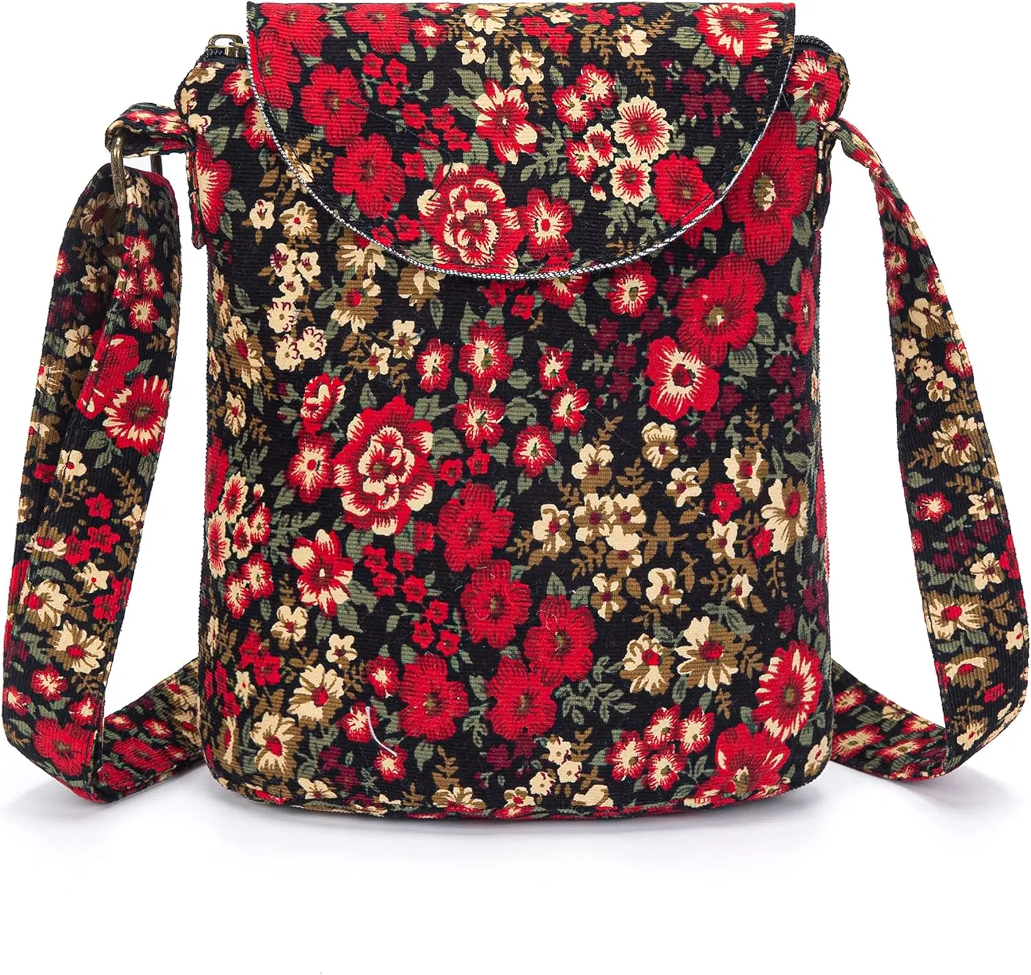 OPQRSTU Women's Retro Small Size Canvas Shoulder Bag Hippie Boho Crossbody Handbag