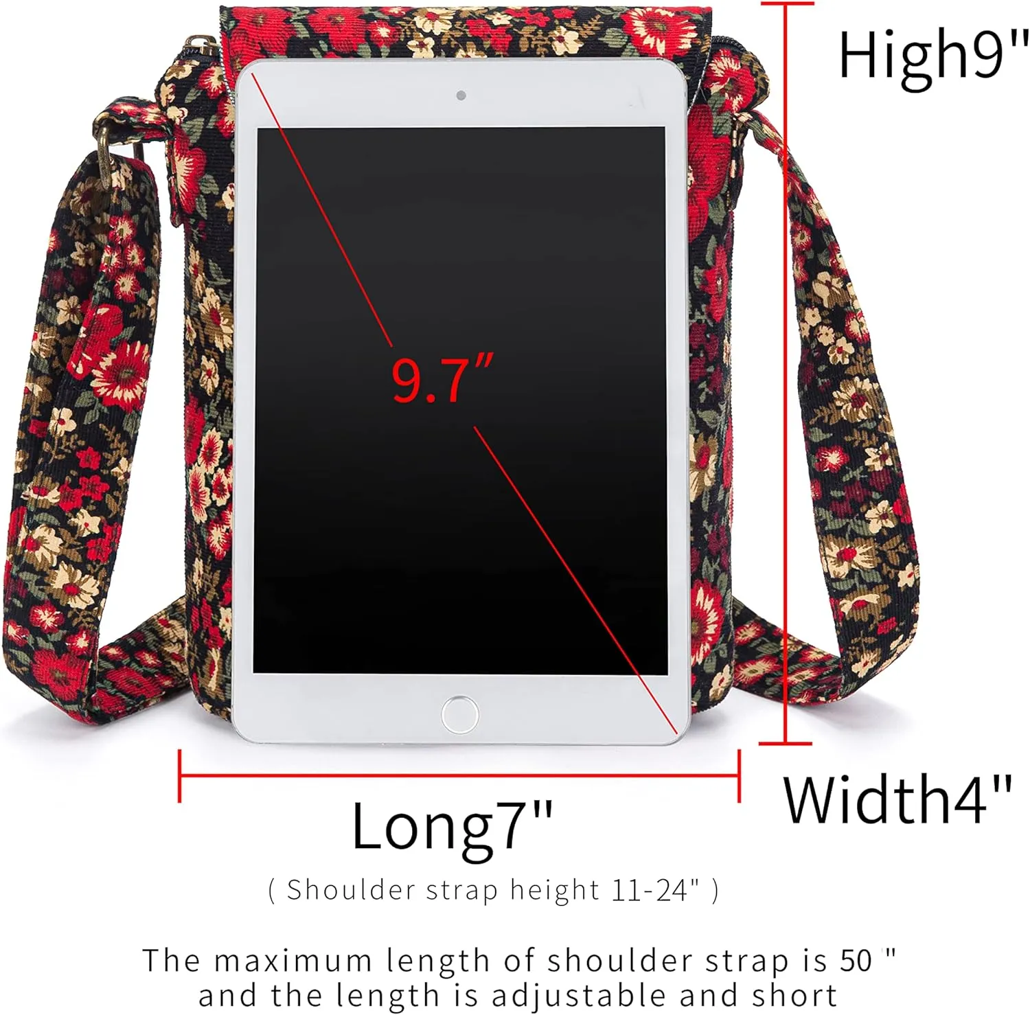 OPQRSTU Women's Retro Small Size Canvas Shoulder Bag Hippie Boho Crossbody Handbag