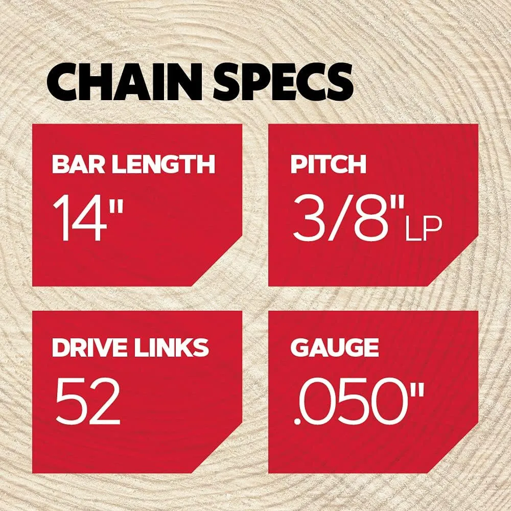 Oregon S52 AdvanceCut Chainsaw Chain for 14-Inch Bar, Fits Craftsman, Echo, Homelite, Poulan, 3-Pack