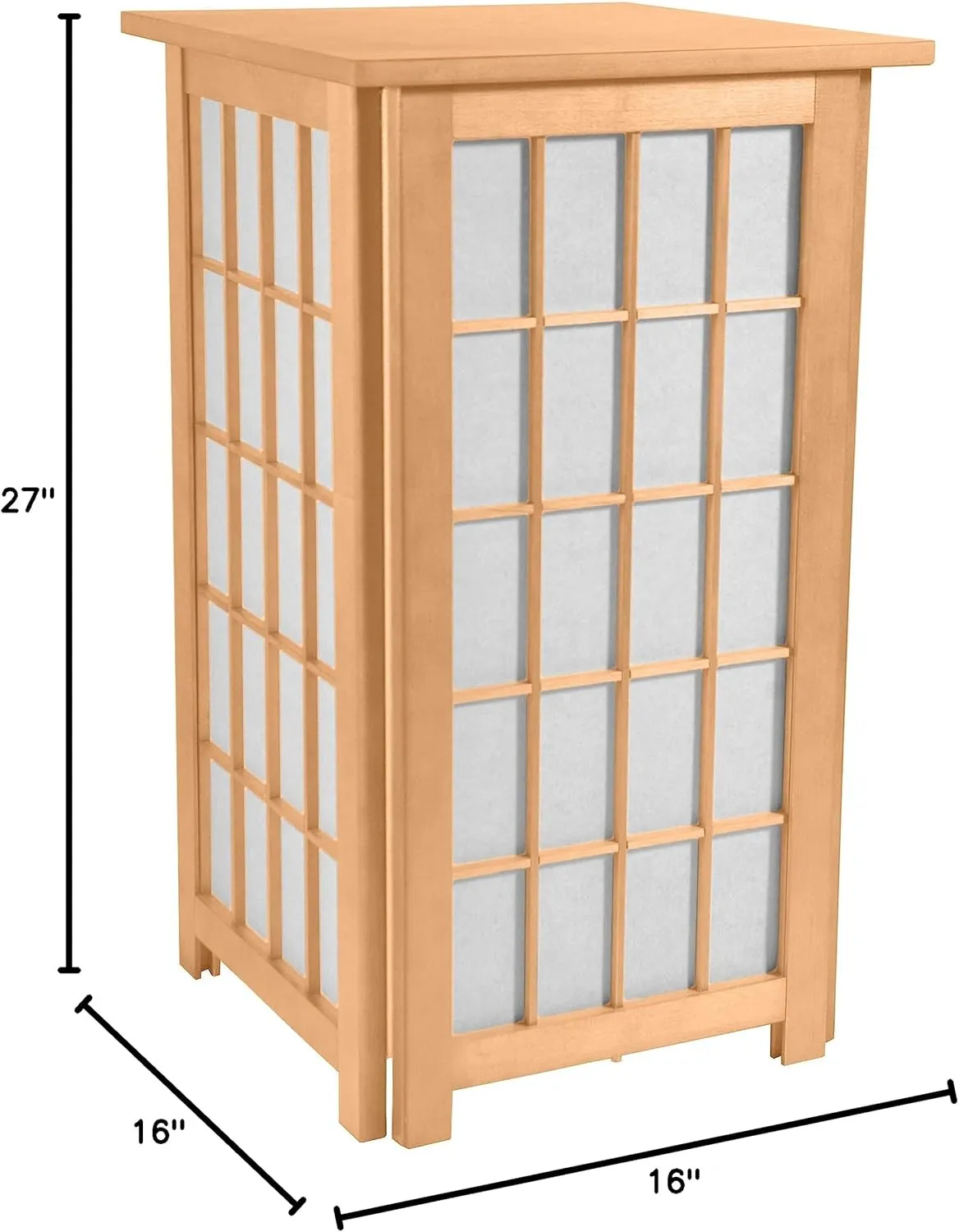 Oriental Furniture 27" Tall Hokkaido End Table Shoji Lamp - Natural