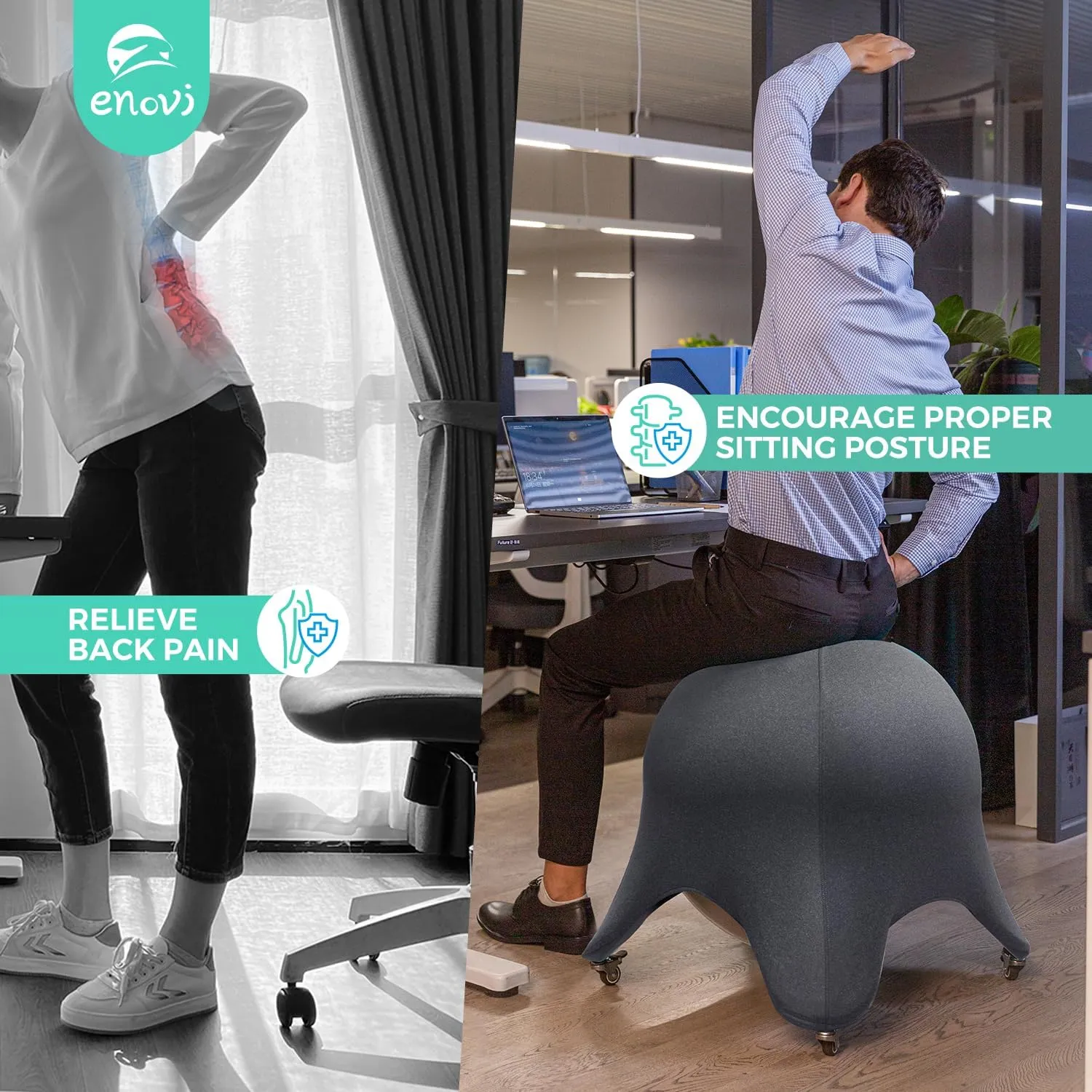 Original Starfish Ball Chair, Yoga Ball Chair Exercise Ball Chair Ergonomic Design for Home Office Desk, Stability Ball & Balance Ball Seat