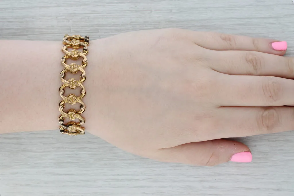 Ornate Antique Expandable Bracelet Yellow Gold Filled 4.5 - 9.25" 19mm