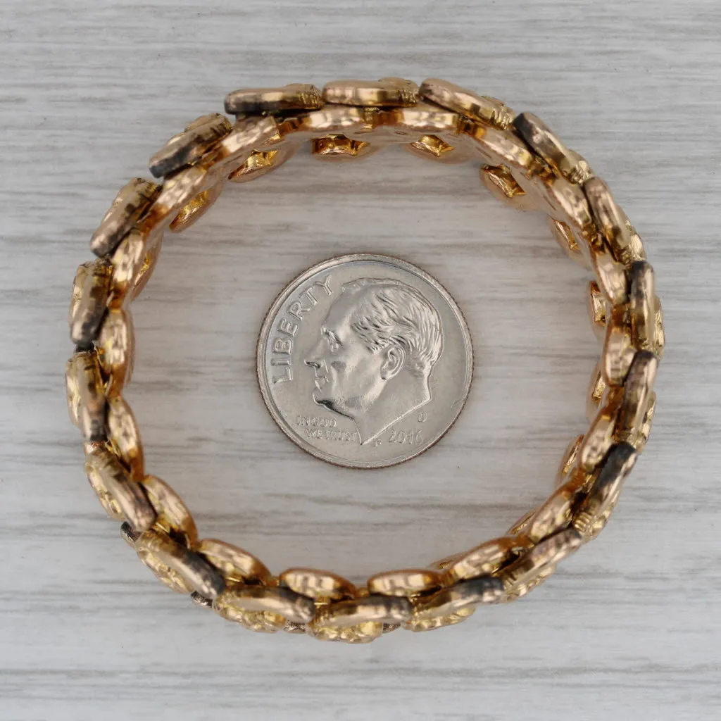 Ornate Antique Expandable Bracelet Yellow Gold Filled 4.5 - 9.25" 19mm