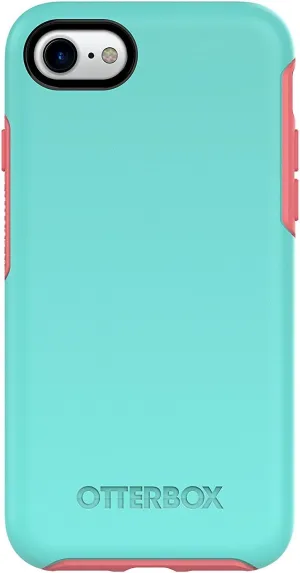 OtterBox Symmetry Series Case for iPhone SE (3rd and 2nd gen) & iPhone 8 & iPhone 7 - Non-Retail Packaging - Candy Shop (Aqua Mint/Candy Pink)