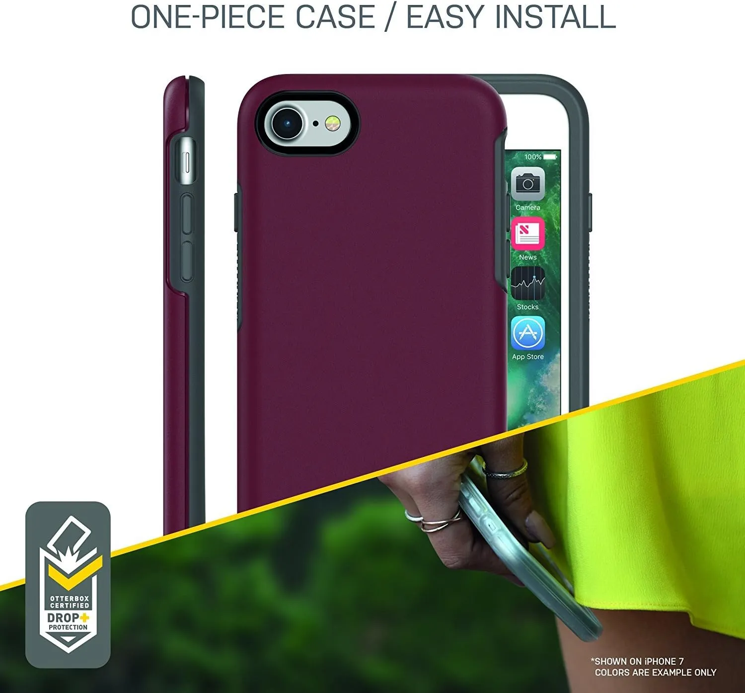 OtterBox Symmetry Series Case for iPhone SE (3rd and 2nd gen) & iPhone 8 & iPhone 7 - Non-Retail Packaging - Candy Shop (Aqua Mint/Candy Pink)