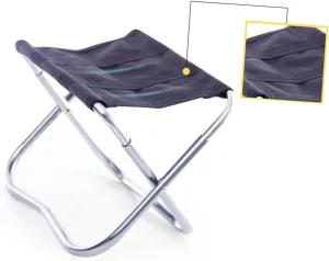 Outdoor Folding Stool Lightweight Portable Camping Chair for Adults for Fishing BBQ Travel Beach Collapsible Design Black Silver