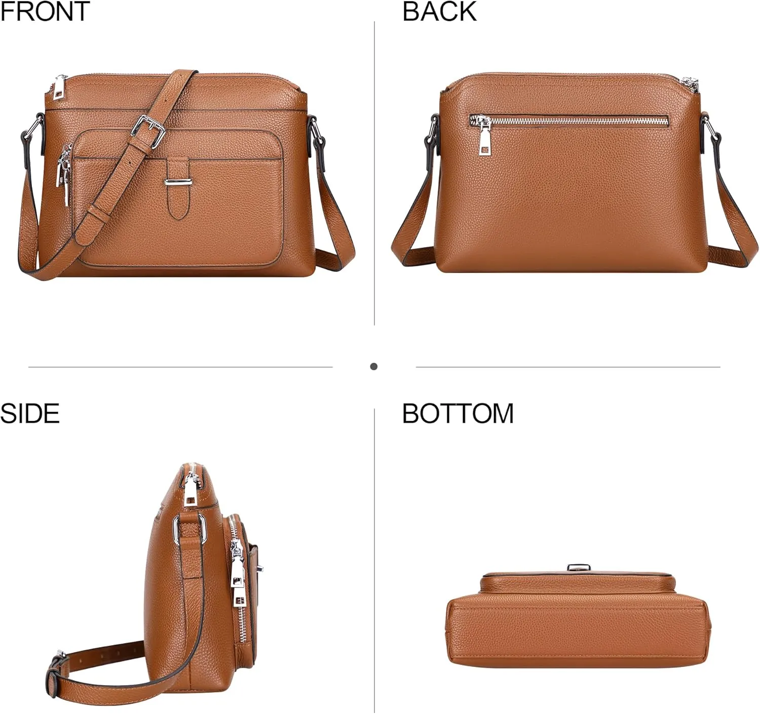 Over Earth Genuine Leather Crossbody Bags for Women Small Ladies Handbags and Purses with Card Slots