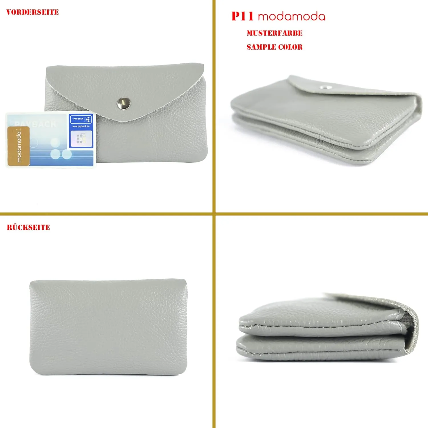 P11 - ital. Leder Damen Geldbörse Portemonnaie Medium (Blue)