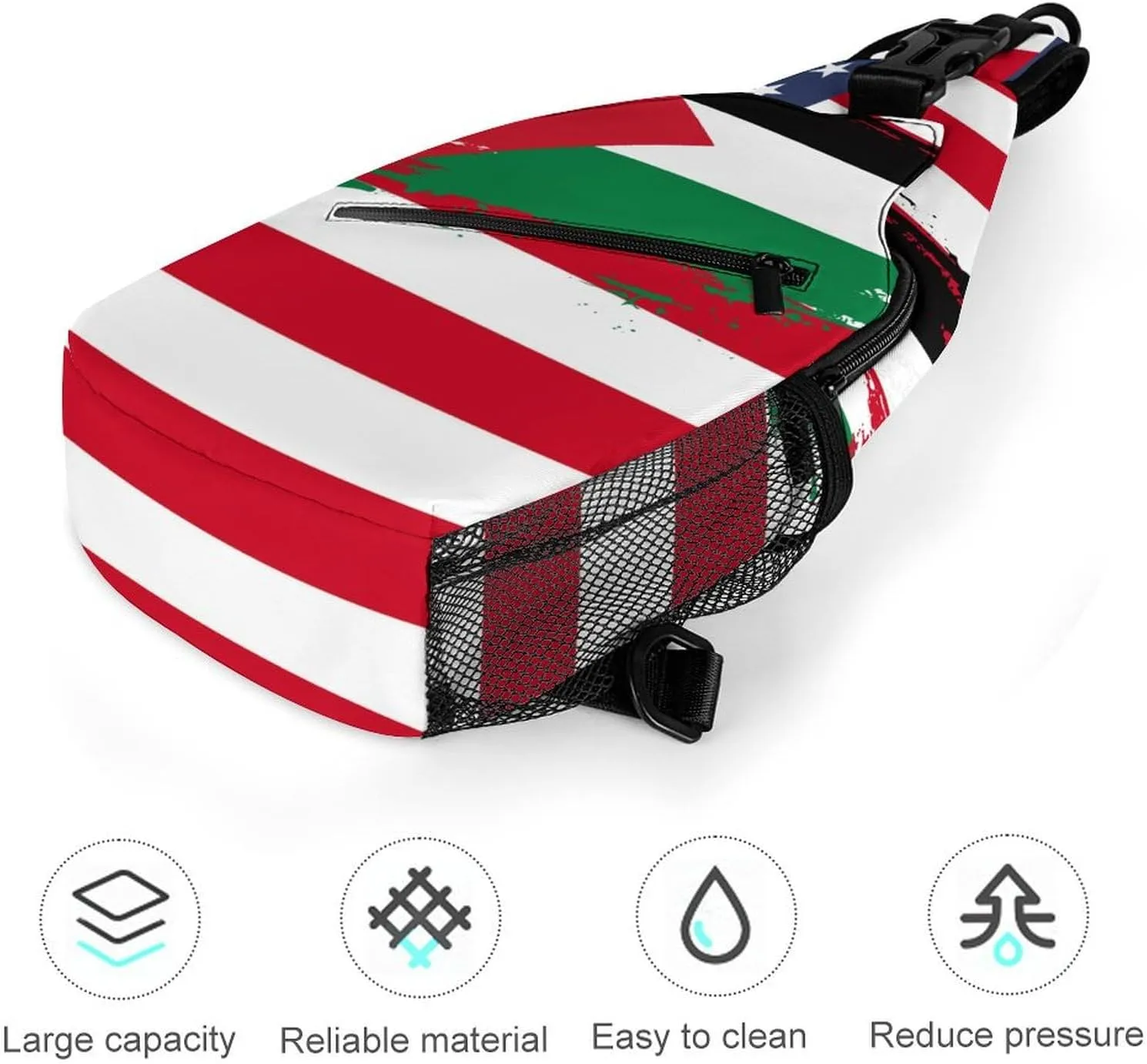 Panama Flag Hand Drawn Sling Bag Crossbody Chest Bag Shoulder Bag For Travel Hiking Cycling Camping