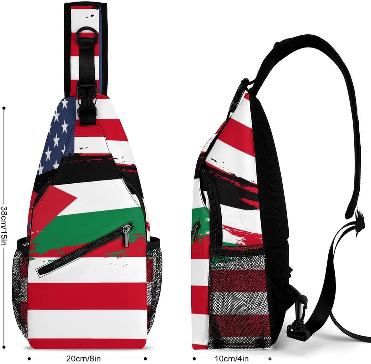 Panama Flag Hand Drawn Sling Bag Crossbody Chest Bag Shoulder Bag For Travel Hiking Cycling Camping