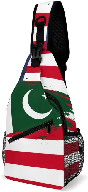 Panama Flag Hand Drawn Sling Bag Crossbody Chest Bag Shoulder Bag For Travel Hiking Cycling Camping
