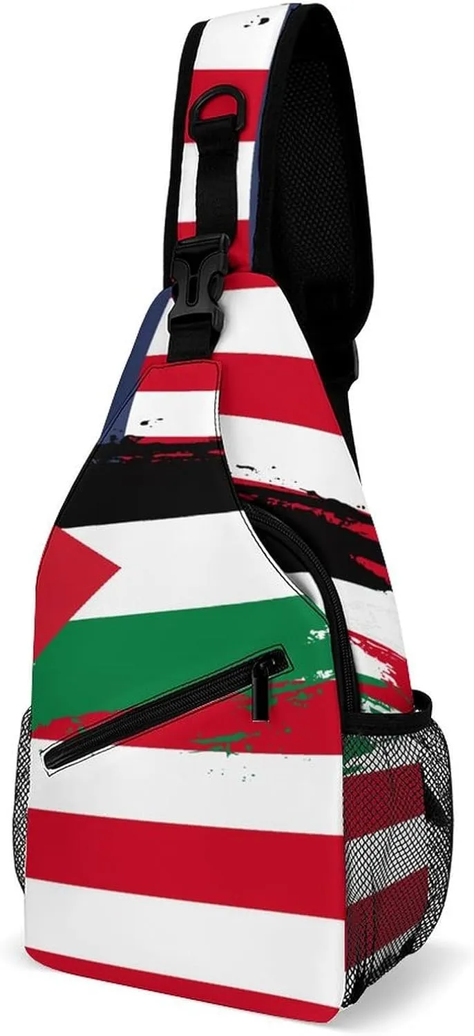 Panama Flag Hand Drawn Sling Bag Crossbody Chest Bag Shoulder Bag For Travel Hiking Cycling Camping