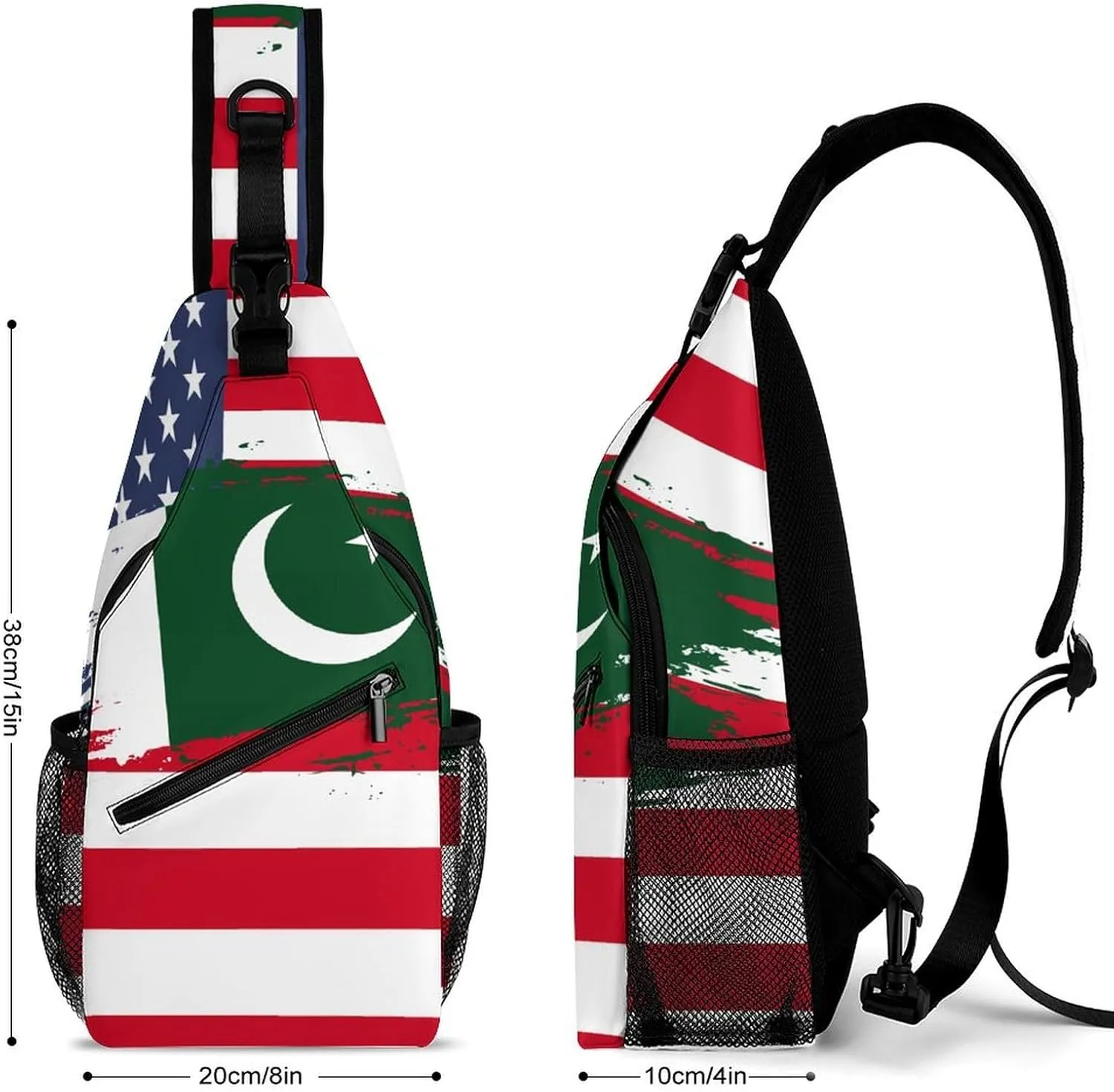 Panama Flag Hand Drawn Sling Bag Crossbody Chest Bag Shoulder Bag For Travel Hiking Cycling Camping