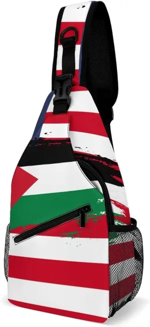Panama Flag Hand Drawn Sling Bag Crossbody Chest Bag Shoulder Bag For Travel Hiking Cycling Camping