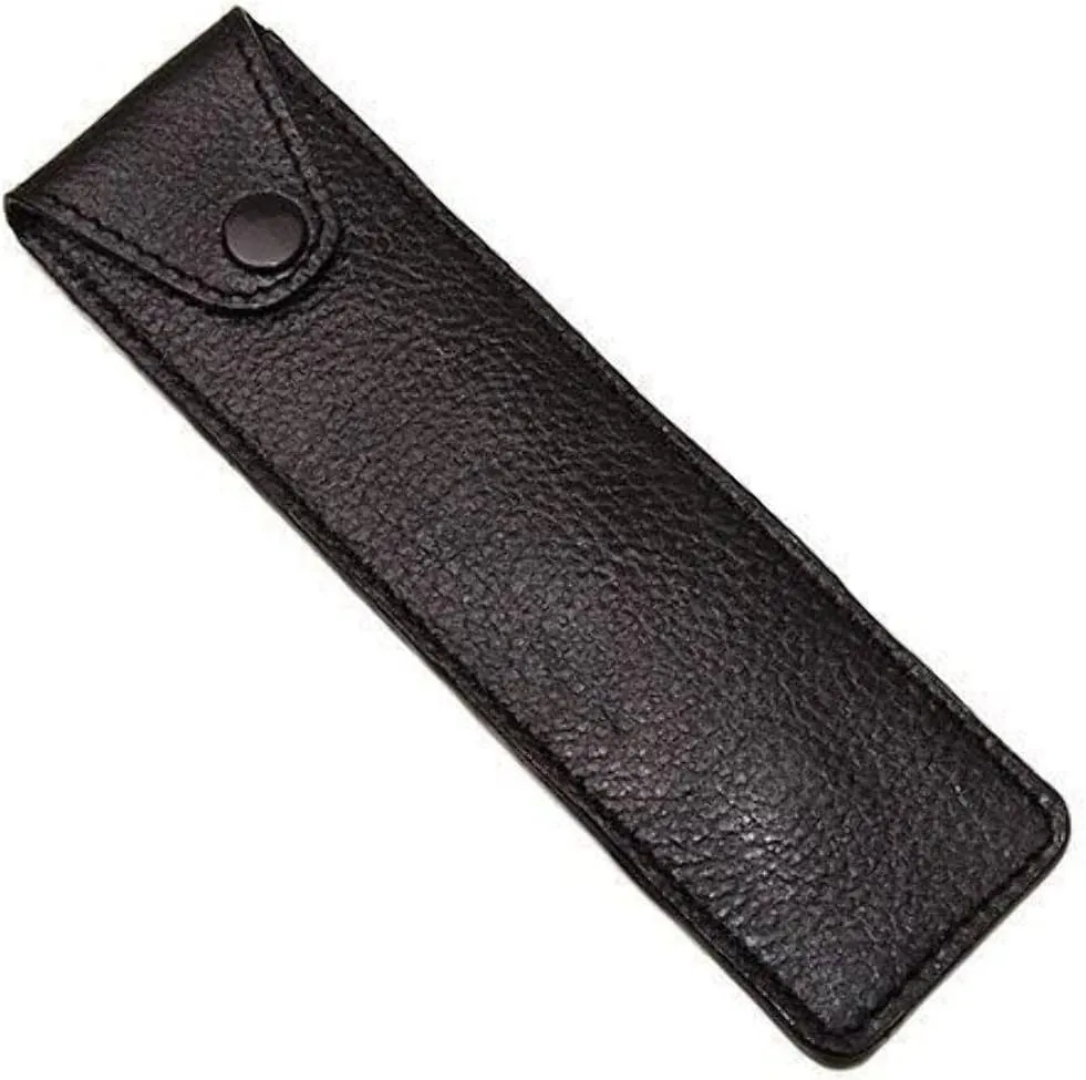 Parker Genuine Leather Protective/Travel Case for Straight, Shavette and Barber Razors - Felt Lined